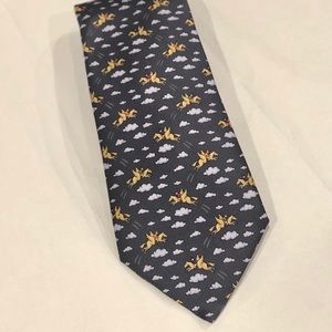 Real Hermès tie Flying pegasus horse jockey clouds